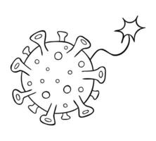 illustration de vecteur de dessin animé de bombe de coronavirus