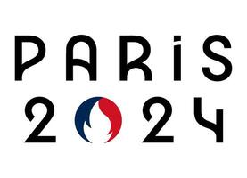 Ukraine, Kharkiv - août, 2, 2023. Paris, France, 2024 été Jeux olympiques officiel logo. vecteur