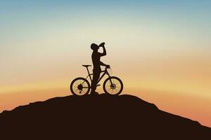 cycliste sur bord vecteur