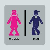 Hommes et femmes toilette signe, salle de repos Icônes isolé vecteur illustration.