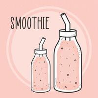 bouteilles de smoothies roses vecteur