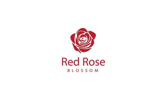 rouge Rose logo conception vecteur