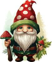 vert Noël gnome voler Noël clipart vecteur