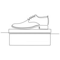 dessin au trait continu de chaussures pour hommes, illustration vectorielle de concept de magasin de chaussures vecteur