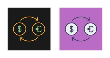 icône de vecteur dollar en euro