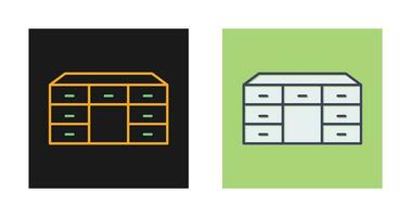 table avec icône de vecteur de tiroirs