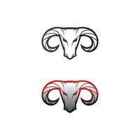 Logo de vache et de buffle tête de corne de taureau et application d'icônes de modèles de symboles vecteur