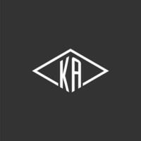 initiales ka logo monogramme avec Facile diamant ligne style conception vecteur