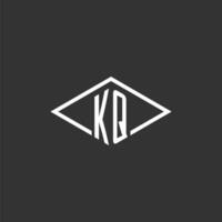 initiales kq logo monogramme avec Facile diamant ligne style conception vecteur