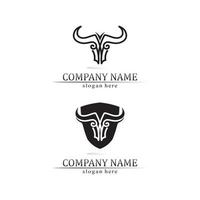 app d'icônes de modèle de logo et de symboles de vache et de buffle de corne de taureau vecteur