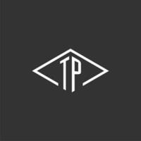 initiales tp logo monogramme avec Facile diamant ligne style conception vecteur