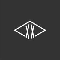 initiales xx logo monogramme avec Facile diamant ligne style conception vecteur