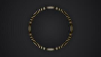 noir luxe abstrait Contexte avec cercle ligne et d'or élégant texture toile de fond vecteur. ondulé métallique foncé lumière élément illustration graphique or art décoration prime forme. vecteur