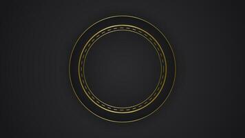 noir luxe abstrait Contexte avec cercle ligne et d'or élégant texture toile de fond vecteur. ondulé métallique foncé lumière élément illustration graphique or art décoration prime forme. vecteur
