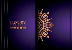 luxe mandala Contexte ornemental, arabesque style avec d'or arabesque modèle style. décoratif mandala ornement pour imprimer, brochure, bannière, couverture, affiche, invitation carte vecteur