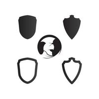 modèle de logo de casque spartiate jeu de logo de chevalier armes et jeu d'icônes de propriété soldat vecteur