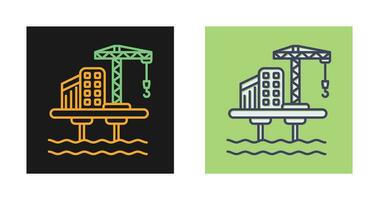 icône de vecteur de plate-forme pétrolière