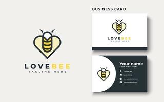 inspiration de conception de logo d'abeille d'amour, illustration vectorielle vecteur