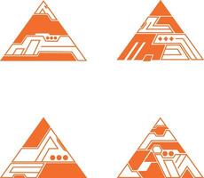 Triangle futuriste hud Cadre illustration. pro vecteur