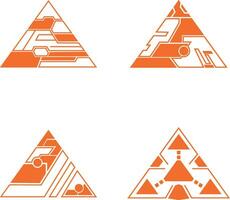 Triangle futuriste hud Cadre illustration. pro vecteur