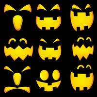 visages de citrouilles d'halloween vecteur