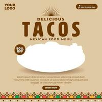 délicieux tacos mexicain nourriture menu social médias Publier conception modèle vecteur