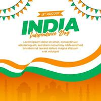 plat social médias Publier conception modèle pour Inde indépendance journée fête vecteur
