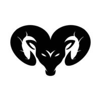 chèvre tête logo conception. cornu animal signe et symbole. vecteur