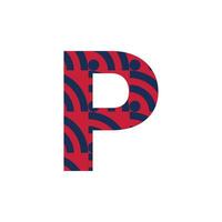 p lettre logo ou p texte logo et p mot logo conception. vecteur