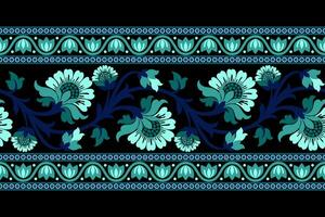 floral sans couture Contexte. modèle géométrique ethnique dentelle modèle conception floral broderie pour textile en tissu impression fond d'écran tapis. broderie cou vecteur