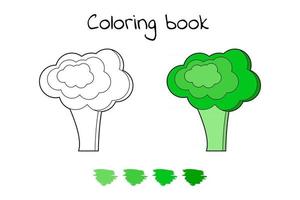 illustration vectorielle. jeu pour les enfants. légume. coloriage brocoli vecteur