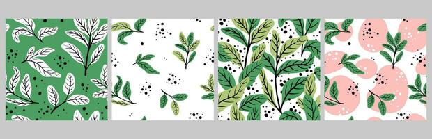 sans couture plante modèle avec les plantes. Naturel ornement de menthe feuilles. conception pour tissu, papier vecteur