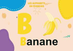 français alphabet b lettre préscolaire vecteur