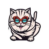 vecteur minimaliste mignonne chat logo icône.