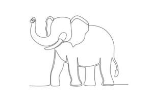 un ligne dessin de une l'éléphant. branché continu ligne vecteur conception graphique illustration vecteur format