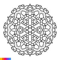 mandala art pour coloration livre. nettoyer décoratif rond ornement. Oriental modèle, vecteur illustration coloration livre page. circulaire modèle dans forme de mandala pour henné, Mehndi, tatouage, décoration.