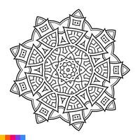 mandala art pour coloration livre. nettoyer décoratif rond ornement. Oriental modèle, vecteur illustration coloration livre page. circulaire modèle dans forme de mandala pour henné, Mehndi, tatouage, décoration.