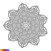 mandala art pour coloration livre. nettoyer décoratif rond ornement. Oriental modèle, vecteur illustration coloration livre page. circulaire modèle dans forme de mandala pour henné, Mehndi, tatouage, décoration.