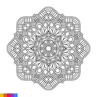 mandala art pour coloration livre. nettoyer décoratif rond ornement. Oriental modèle, vecteur illustration coloration livre page. circulaire modèle dans forme de mandala pour henné, Mehndi, tatouage, décoration.