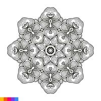 mandala art pour coloration livre. nettoyer décoratif rond ornement. Oriental modèle, vecteur illustration coloration livre page. circulaire modèle dans forme de mandala pour henné, Mehndi, tatouage, décoration.