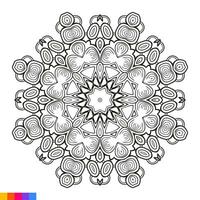 mandala art pour coloration livre. nettoyer décoratif rond ornement. Oriental modèle, vecteur illustration coloration livre page. circulaire modèle dans forme de mandala pour henné, Mehndi, tatouage, décoration.