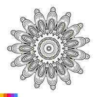 mandala art pour coloration livre. nettoyer décoratif rond ornement. Oriental modèle, vecteur illustration coloration livre page. circulaire modèle dans forme de mandala pour henné, Mehndi, tatouage, décoration.