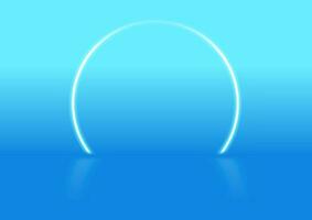 bleu embrasé néon cercle abstrait technologie Contexte vecteur