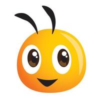 vecteur de mascotte de tête d'abeille mignonne pour la ferme ou mascotte d'aliments naturels sains