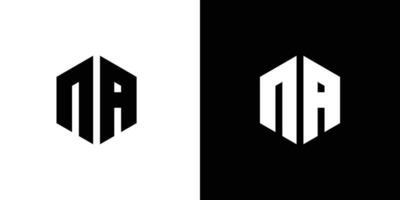 lettre n une polygone, hexagonal minimal et professionnel logo conception sur noir et blanc Contexte vecteur