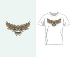 moderne T-shirt conception. Aigle T-shirt dessins modèle, T-shirt modèle noir blanc, chemise de face et retour conception, impression vecteur illustration