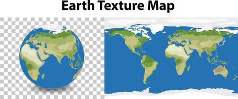 planète terre avec carte de texture de la terre vecteur