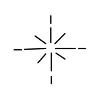 mignonne griffonnage main tiré rayons de soleil. vecteur minimaliste image isolé sur une blanc arrière-plan, guidage étoile.