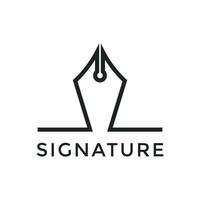 élégant Fontaine stylo Signature écrire logo vecteur