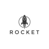 Facile fusée lancement, vaisseau spatial logo conception vecteur